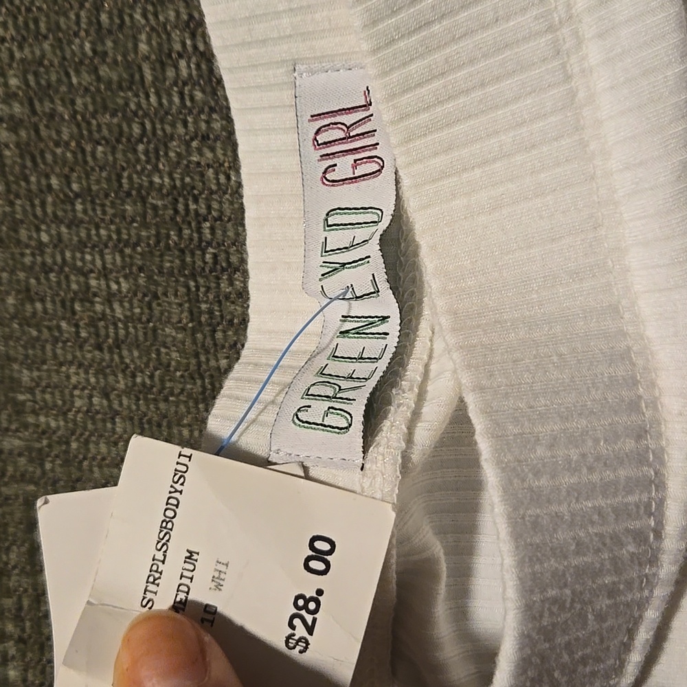 White Ribbed Bodysuit - Picture 2 of 2